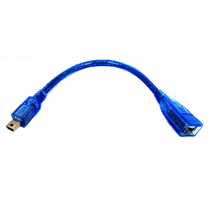 Cabo USB Mini para USB Fêmea 30cm Blindado Hi-Speed 2.0