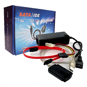 Cabo Conversor Adaptador USB 2.0 HD IDE/SATA 3 em 1
