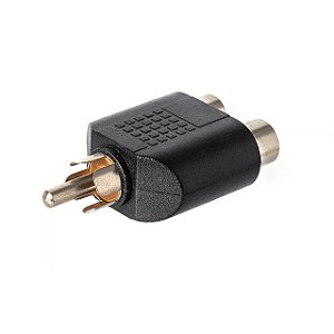 Adaptador 1 RCA Macho para 2 RCA Fêmea