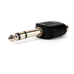 Adaptador P10 Mono para 2 RCA Fêmea