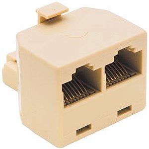 Duplicador RJ45 1 Entrada e 2 Saídas Fêmeas para Cabo de Rede CAT5E