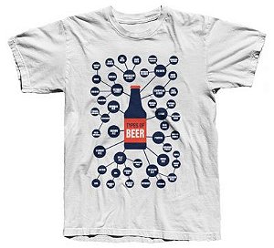 Camiseta Types of Beer (Branca)