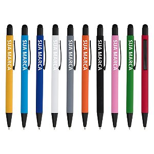 Kit 100 Canetas Personalizadas Metal Touch 2.0 Empresa Brinde Ótima Qualidade