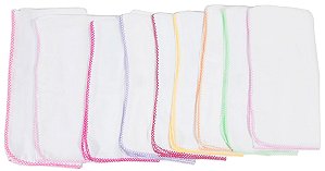 Caixa C/ 5 Fralda Pinte e Borde Cremer 70x70cm com Crochê
