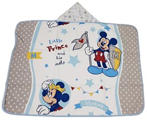 Toalha de Banho Mickey Com Capuz Forrada de fralda