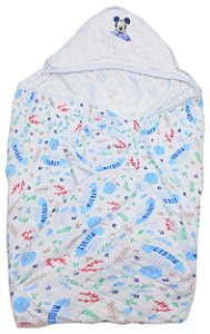 Toalha Fralda Soft Mickey Bordado Disney 85x85cm com Capuz