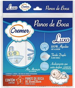 Pacote 3 Panos de Boca Estampado Cremer 35x35cm