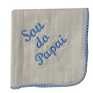 Kit 5 Fralda de Boca Bordada "eu Sou do papai" 33x33