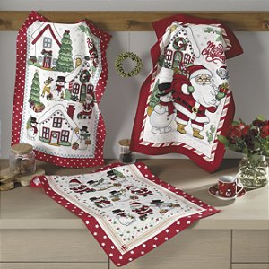 Kit 3 Panos de Pratos Atoalhados Natalinos Dohler