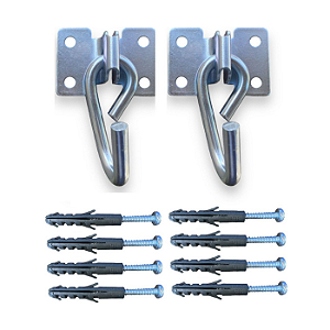 Gancho Armador Para Rede De Descanso Zincado 250 Kg - 1 Par