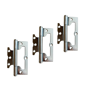 Kit 3 Dobradiças Sobrepor Porta Sem Rebaixo 3 1/2 Zincada