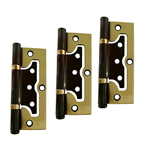 Kit 3 Dobradiças Sobrepor Porta Sem Rebaixo 3 1/2 Flo