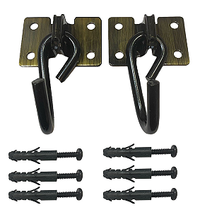 Kit Gancho De Rede Reforçado Aço Parafusos E Bucha Antique