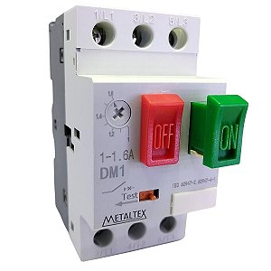 DM1-1_6A | Disjuntor Motor 1 ~ 1,6a | Metaltex