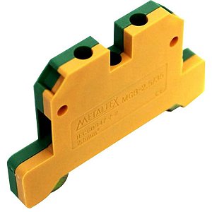 MGB2,5/35 | Borne Conector Terra 2,5mm - Verde/amarelo | Metaltex