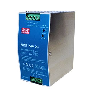 NDR-240-24 | Fonte Chaveada 240w P/ Trilho Din - Entrada: 110v / 220v - Saída: 24vcc - 10a | Metaltex