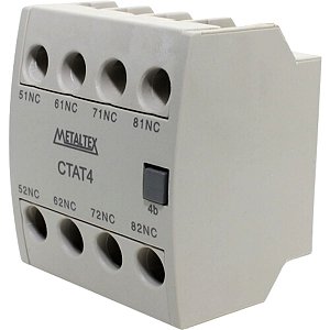 CTAT4-04 | Bloco Contato Auxiliar Frontal 4nf para Uso Em Contator Ct9 a 85 | Metaltex