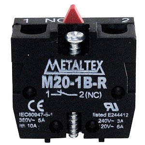 M20-1B-R | Contato 1nf P/ botão M20/p20 Invertido - Uso Caixa Cp | Metaltex