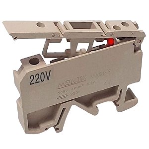 MAB1-F-220V | Borne Conector Porta-fusível C/ Led 220v | Metaltex