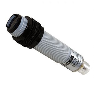 P18D-10-DNC-K12 | Sensor Fotoelétrico Difuso Npn - Na+Nf - Distância Sensora: 10cm (12v - 24v) C/ Conector M12 | Metaltex