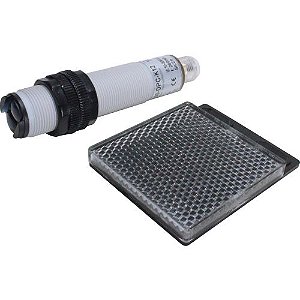 P18R-200-DPC-K12 | Sensor Fotoelétrico Retroreflectivo Pnp - 1na+1nf - Distância Sensora: 2mts (12v - 24v) C/ Conector M12 | Metaltex