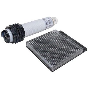 P18R-200-ACA-K12 | Sensor Fotoelétrico Retroreflectivo 1na - Distância Sensora: 2mts (110v - 220v) C/ Conector M12 | Metaltex