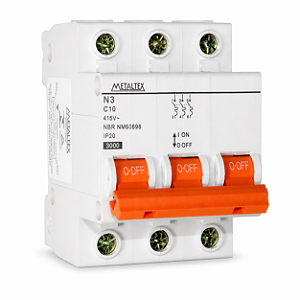 Mini Disjuntor 3 Polo Curva C | Metaltex