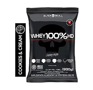 Whey 100% HD Refil 900g - Diversos Sabores - Protein Black Skull