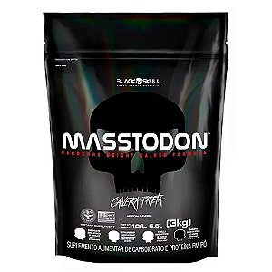 Masstodon 3Kg - Diversos Sabores - Suplemento de Carboidrato + Proteína Black Skull