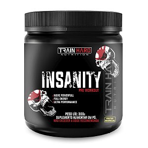 Insanity Pré Workout 300g Train Hard Nutrition | Foco Extremo e Energia Pré Treino | Com Beta Alanina e Arginina