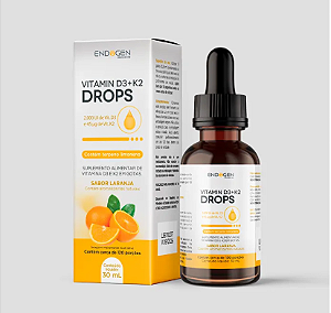 Vitamin D3 + K2 Drops 300Ml Sabor Laranja - Endogen