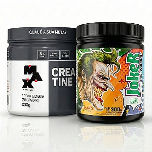 Combo Explosão Absoluta: Creatina Pura Max Titanium 300g + Joker Pré-Treino 300g Train Hard