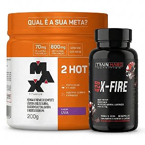 Combo Termogênico Extremo: 2x Hot Max Titanium + 420x Fire Train Hard Nutrition