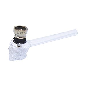 Pipe Vidro Caveira Transparente