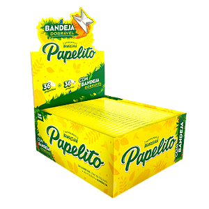 Seda Papelito Tradicional King Size Com Piteira + Bandeja Display 20 Un