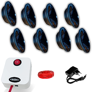 Repelente Ultrassônico WBK com 8 emissores - para Afastar Pragas e Animais