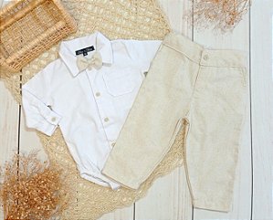 Look Lucca natural com gravata