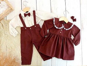 Combo - Look Pietro marrom + Vestido Emili marrom