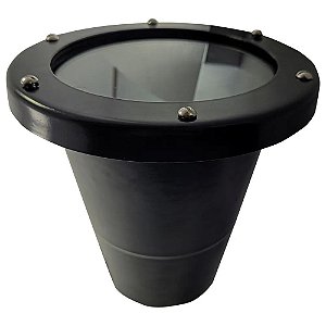 EMBUTIDO DE SOLO REDONDO COR PRETO PARA 1 LÂMPADA LED PAR38 E-27