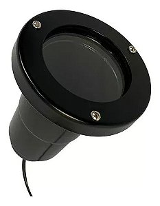 EMBUTIDO DE SOLO REDONDO COR PRETO PARA 1 LÂMPADA LED PAR20 E-27