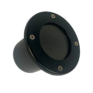 EMBUTIDO DE SOLO REDONDO COR PRETO PARA 1 LÂMPADA LED MR16 GU10