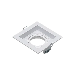 EMBUTIDO QUADRADO FACE RECUADA SISTEMA CLICK 360 ABS + ANTI UV COR BRANCO 130X130X35MM PARA 1L AR70 GU10 - 3.650.6263