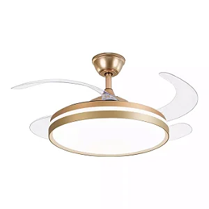 VENTILADOR ISIS 2092 COR DOURADO D.500-1070MM COM LED MULTICOLOR 30W 3000K, 4000K E 6500K 2700LM BIVOLT - 491