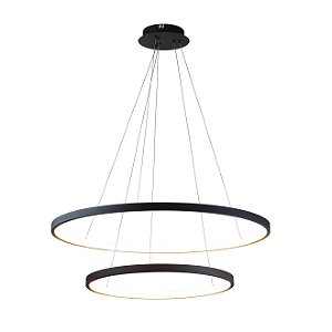 PENDENTE RING 2000/40-60 ANEL REDONDO COR PRETO D.40-60CM LED INTEGRADO 60W 3000K 5000LM BIVOLT - 53