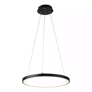 PENDENTE RING 2000/40 ANEL REDONDO COR PRETO D.40CM LED INTEGRADO 24W 3000K 2400LM BIVOLT - 50