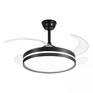 VENTILADOR ISIS 2092 COR PRETO D.500-1070MM COM LED MULTICOLOR 30W 3000K, 4000K E 6500K 2700LM BIVOLT - 455