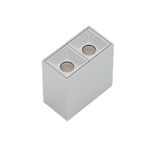 PLAFON VIGO SOBREPOR COR BRANCO LED 2 FOCO 30° 4W 2700K 300LM 127/220V IRC-90 65X35X65MM - 3.650.8506