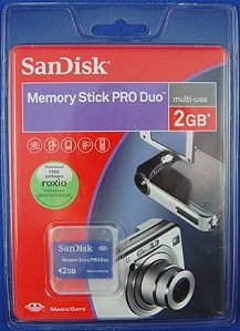 Memory Stick Pro Duo 2GB Sandisk para câmeras Sony