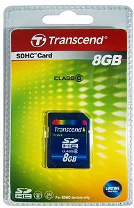 Cartão de Memória SDHC 8GB Classe 6 133x Transcend