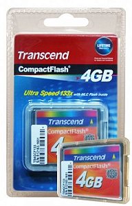 Cartão de Memória Compact Flash 4GB 133x Transcend - Alto Desempenho, Rápido!